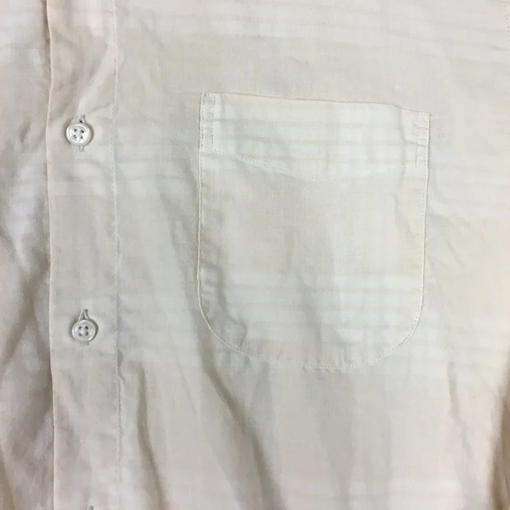 J Crew Shirt L Mens Overdyed Plaid Button Up Cotton Blend Long Sleeve Casual